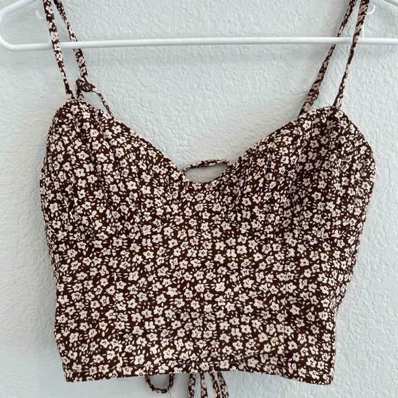 Adjustable Brown Flower Top - Picture 1 of 5